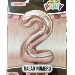 BALAO NUMERAL ROSE N 2 40 CM KARIN
