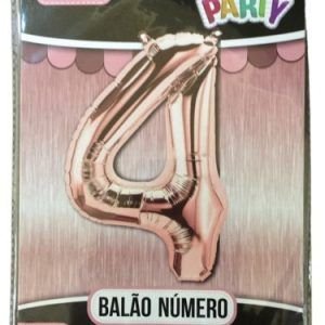 BALAO NUMERAL ROSE N 4 40 CM KARIN