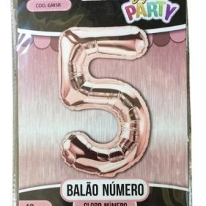 BALAO NUMERAL ROSE N 5 40 CM KARIN