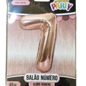 BALAO NUMERAL ROSE N 7 40 CM KARIN