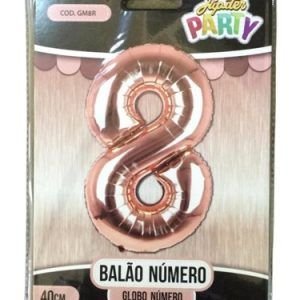 BALAO NUMERAL ROSE N 8 40 CM KARIN