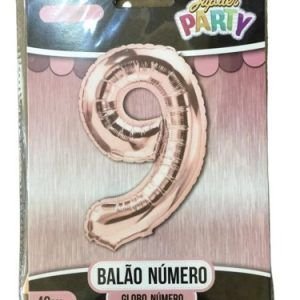 BALAO NUMERAL ROSE N 9 40 CM KARIN