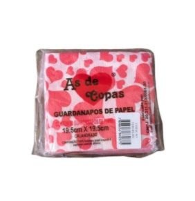 GUARDANAPOS DE MESA CORACAO VERMELHO C/ 50 KARIN