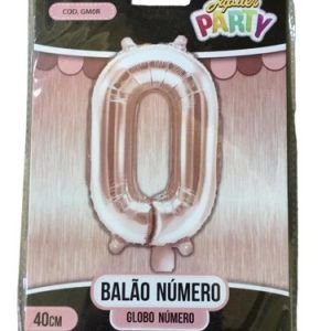 BALAO NUMERAL ROSE N 0 40 CM KARIN