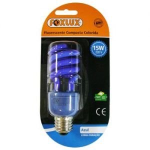 LAMPADA COMPACTA ESPIRAL AZUL 15W 127V FOXLUX