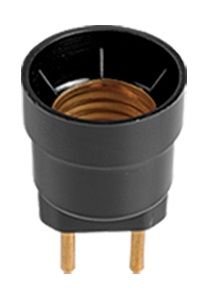SOQUETE ADAPTADOR C/ PLUG MACHO  PRETO   ILUMI   I.1701