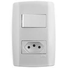 INTERRUPTOR 1 TECLA SIMPLES + TOMADA 10A SLIM ILUMI I.80200