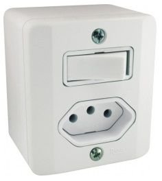 INTERR. 1 TECLA C/ TOMADA  BRANCA  S/X  RADIAL  R02116B