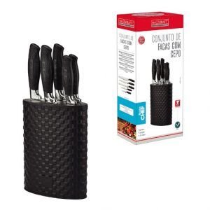 CONJUNTO DE FACAS COM CEPO GC BLACK C/6 HAUSKRAFT