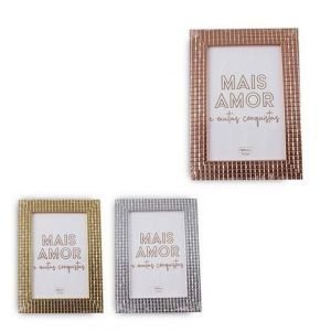 PORTA RETRATO PS METALLIC SQUARES 10 X 15 CM WELLMIX