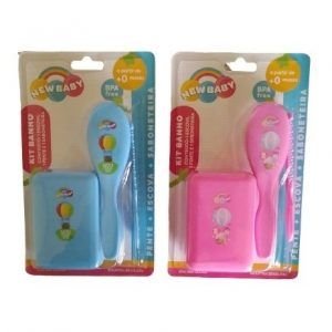 KIT BANHO (PENTE/ESCOVA/SABONETEIRA) NEW BABY