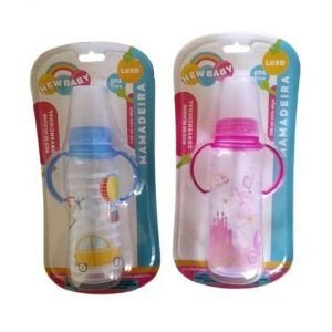 MAMADEIRA LUXO C/ ALCA 240 ML BICO UNIVERSAL NEW BABY
