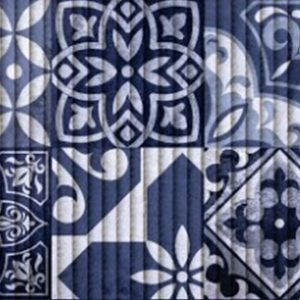 TAPETE TROPICAL  AZULEJO AZUL    0,43 X 5 MTS   KAPAZI