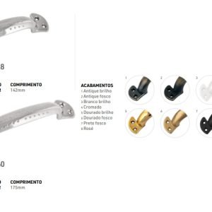 PUXADOR ZAMAC DZ 28 ALCA NOBRE COMP. 142MM BR BRILHA AKROSUL