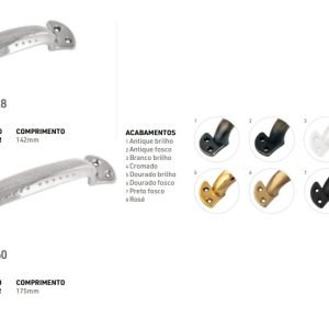 PUXADOR ZAMAC DZ 28 ALCA NOBRE COMP. 142MM PRET FOSC AKROSUL
