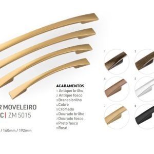 PUXADOR ZAMAC ZM 5015 160MM BRANCO AKROSUL