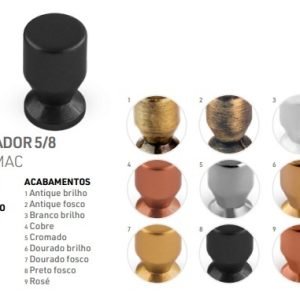 PUXADOR UNIFURO 5/8 ROSCA M4 PRETO FOSCO AKROSUL