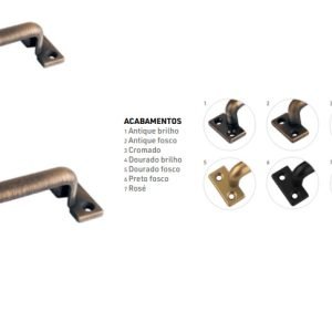 PUXADOR ZAMAC DZ 954 COMP. 120MM DOURADO FOSCO AKROSUL