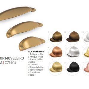 PUXADOR ZAMAC CZM04 64MM CONCHA NOBRE M4 ROSE AKROSUL