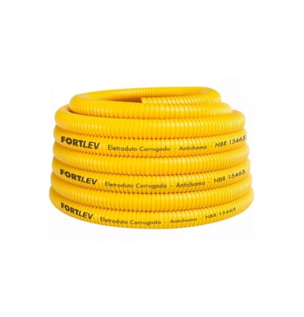 ELETRODUTO CORRUGADO  AMARELO    3/4  -  25MT   FORTLEV