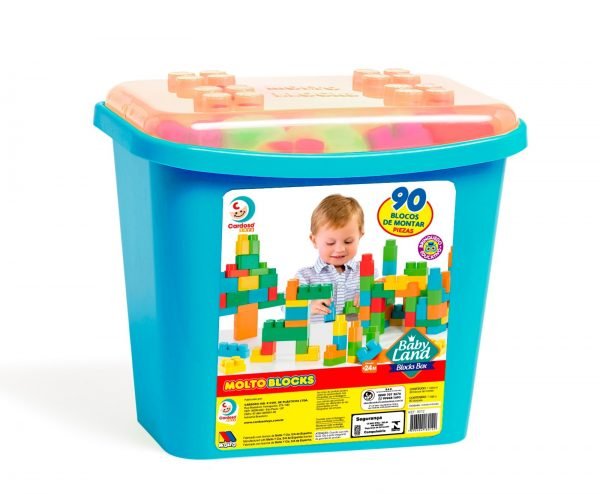 BLOCK BOX 90 BLOCOS MENINO BABY LAND CARDOSO TOYS