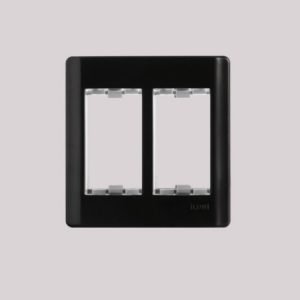 PLACA 2 MODULOS C/ SUPORTE SLIM PRETA ILUMI I.850144