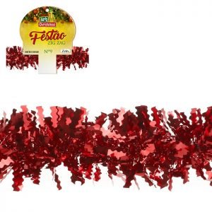 FESTAO ZIG ZAG 9CM X 2 MT  VERMELHO ZEIN Z364564