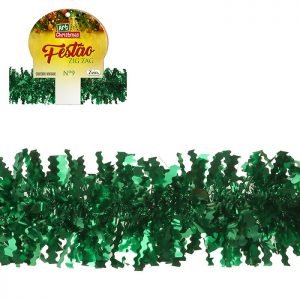 FESTAO ZIG ZAG 9CM X 2 MT  VERDE ZEIN Z364601