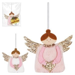 ENFEITE ANJO SEGURA CORACAO FELTRO 12 CM ZEIN Z376147