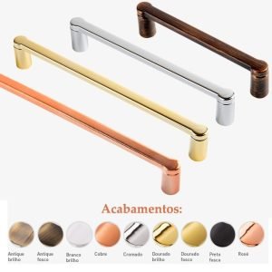 PUXADOR ZAMAC ZM55 96MM ROSCA M4 COBRE AKROSUL