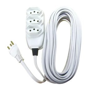 EXTENSAO 3 MT  BRANCA 2P+T C/CABO PP 10A ILUMI  I.17991