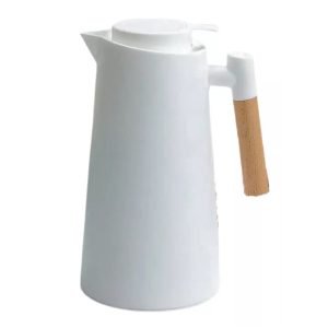 GARRAFA TERMICA WOOD 2 BRANCA 1 LITRO SAKES ECO24009