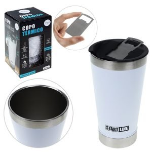 COPO TERMICO 520ML INOX BRANCO C/ TAMPA ABRIDOR ZEIN