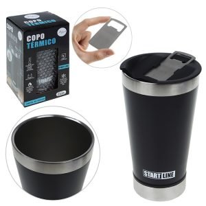 COPO TERMICO 520ML INOX PRETO C/ TAMPA ABRIDOR ZEIN