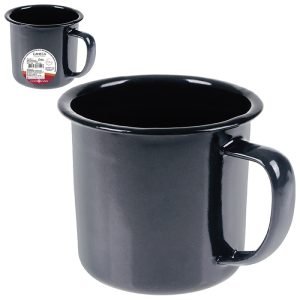 CANECA ESMALTADA 150 ML PRETA 6 CM ZEIN Z377007