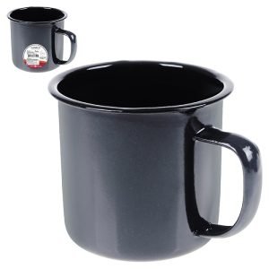 CANECA ESMALTADA 350 ML PRETA 8 CM ZEIN Z377045