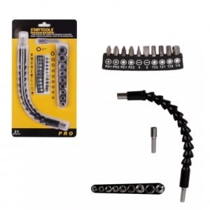 CJ CABO EXTENSOR FLEX 24CM + BITS 21PCS P/ PARAF ARTTOOLS S