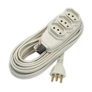 EXTENSAO 10M C/CABO PP CHATO3 VIAS 10A CINZA ILUMI I.17200