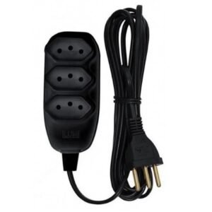EXTENSAO 3 MT  PRETA 2P+T C/CABO PP 10A ILUMI  I.17992