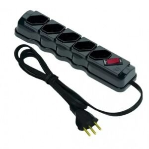 FILTRO LINHA 5 TOMADAS ECONO. PRET C/ FUSIVEL ILUMI I.34018