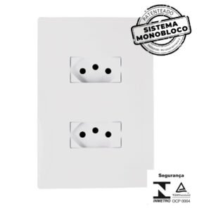 CJ 2 TOMADAS  (10A) SEPARADAS MONOBLOCO  I9  ILUMI I.94120