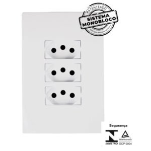 CJ 3 TOMADAS  (10A)  MONOBLOCO  I9  ILUMI I.94123