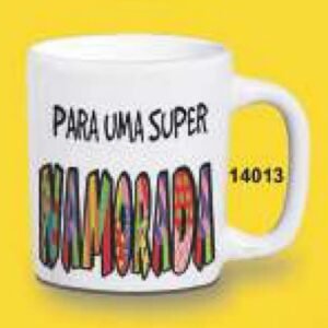 CANECA REDONDA 280ML 9,5 X 11,5CM SUPER NAMORADA CPT14013