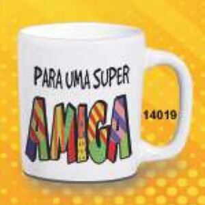 CANECA REDONDA 280ML 9,5 X 11,5CM SUPER AMIGA CPT14019