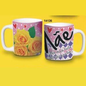 CANECA REDONDA 280ML 9,5 X 11,5CM FLOR MAIS BELA CPT14126