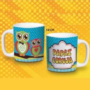 CANECA REDONDA 280ML 9,5 X 11,5CM PAPAI CORUJA CPT14131