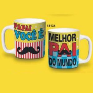 CANECA REDONDA 280ML 9,5 X 11,5CM MELHOR PAI MUNDO CPT14134