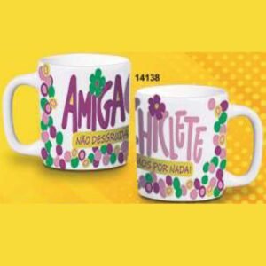 CANECA REDONDA 280ML 9,5 X 11,5CM AMIGA N DESGRUDA CPT14138