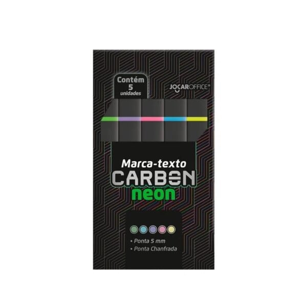 MARCA TEXTO CARBON NEON ESTOJO C/ 5 LEONORA