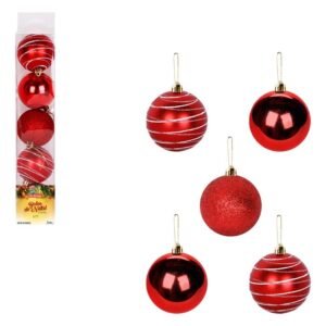 BOLA TB ESFERA 7 CM C/ 5 PCS VERMELHA ZEIN Z418786